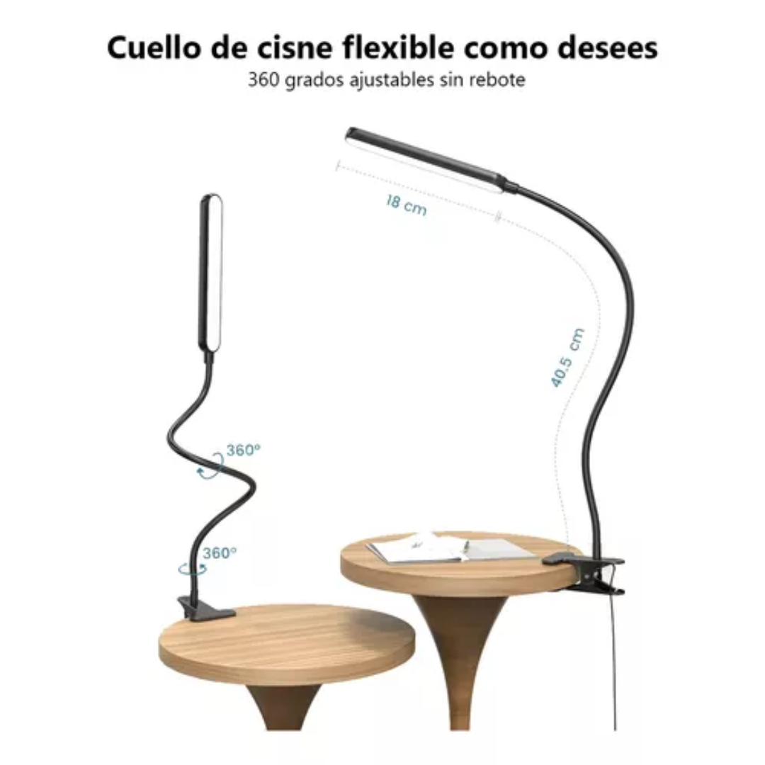 Lámpara Barra Lectura Pinza Ajustable